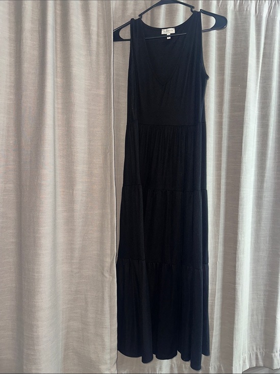 See You Monday Dresses & Skirts - See You Monday Black Sleeveless Tiered Maxi Dress